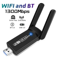 1300Mbps Wireless Network Card USB WiFi Adapter 2.4G 5G Dual Band WiFi Usb 3.0 Lan Ethernet Dongle Antenna For Laptop Desktop