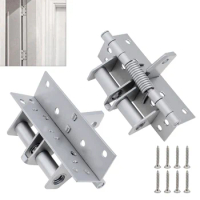 2pcs Self Closing Silver Door Hinges Automatic Closing Door Closer Spring Hinge with Positioning 90 Degrees