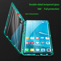 360 Metal Flip Cover For Realme GT Magnetic Case For Realme GT 5G Shockproof Tempered Glass Coque Real me GT Magnet Funda Shell