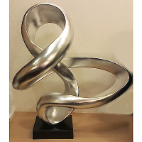 好夢成真 立體雕塑擺飾 創意時尚歐風  仿抽象銀箔不鏽鋼雕