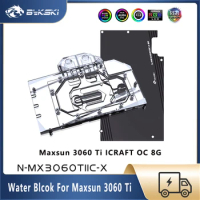 Bykski 3060 Ti Waterblock For Maxsun 3060 Ti ICRAFT OC 8G,Graphics Card Water Cooler Custom, Copper PC GPU Cooling Radiatior