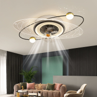 客廳風扇燈星空頂臥室燈2022新款現代簡約吸頂燈變頻搖頭風扇燈具