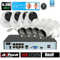 Mutil language dahua full color Bullet Camera dome camera Built-in mic 4MP home security POE camera 