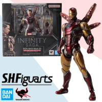 Original Bandai Anime Action Figure The Avengers Infinite Saga SHFiguarts Iron Man MK85 Finished Model Kit Toy Gifts for Kids