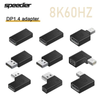 Displayport 1.4V To Mini DP Adapter Right Angled DP 8k/60Hz 4k 2K/165Hz Pass Through 90 Degree Angle Displayport 1.4 Converter