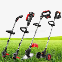 Electric Lawn Mower 21V Cordless Grass Trimmer Electric Lawn Mower 1500mAh Rechargeable Battery Fast Charger Power Garden Tools