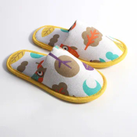 Cartoon Owl Cat Children Disposable Slippers Hotel Travel Soft Boys Girls Slipper Animals Cotton Home Guest Party Kids Shoes