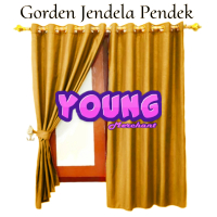 tirai JENDELA HORDENG JENDELA PENDEK|GORDEN JENDELA PENDEK EMBOS POLOS MINIMALIS SMOKRING 10 WARNA K