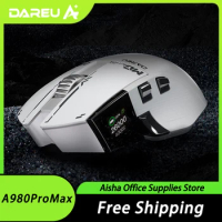 Dareu A980 Pro Max Wireless Mouse Three Mode 8K TFT Screen PAW3395 Sensor Kailh 8.0 Nearlink Low Latency Gaming Mouse For Gamer