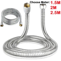 Stainless steel Pipes Fittings Shower Holder hose 1.5m domestic water heater nozzle water pipeHigh Quality bathroom accessories