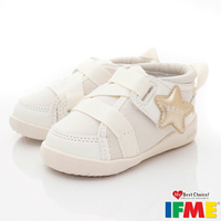 ★日本IFME健康機能童鞋-輕量星星護踝學步鞋IF20-180411米白(寶寶段)