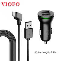VIOFO TYPE-C Dual USB Car Charger With 3.5M Power Cable for A119 Mini