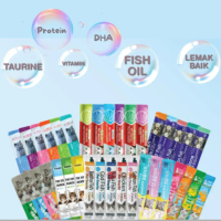 50 PCS Snack Kucing Cemilan Basah Cat Treat Strip Sehat Kitten Wet Food Penggemuk Sehat Untuk Anabul