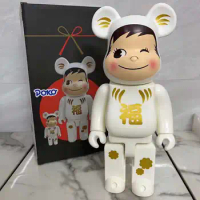 Bearbrick 400% White And Red Fujiya Color Packaging Box PVC Material Joints Can Rotate 11 Inches Height Doll Building Block Bear