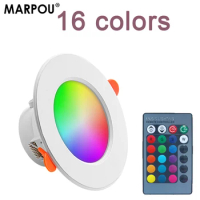 MARPOU 10W/15W Recessed Led Spotlights For Ceiling RGB Led Down Light For Room Decor AC 85-220V Cold Warm white Round LED Panel
