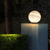 太陽能戶外防水花園別墅庭院圓形星球燈柱頭燈圍墻燈大門柱子燈