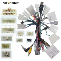 SKYFAME Car 16pin Wiring Harness Adapter Canbus Box Decoder Android Radio Power Cable For Toyota Alphard 20 series low