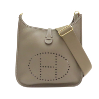 HERMES 愛馬仕 大象灰皮革 Evelyne 29 肩背包 W刻 【二手名牌BRAND OFF】