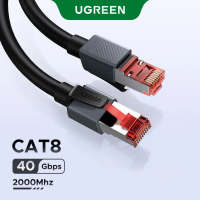 UGREEN 40Gbps CAT8 Ethernet Cable 2000MHz Gold-plated Connector CAT8 PVC Internet Lan สําหรับแล็ปท็อ