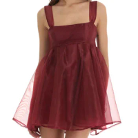 CHQCDarlys Women s Y2k Mini A Line Dress Spaghetti Strap Sleeveless Square Neck Short Dress Fairy Beach Tank Dress