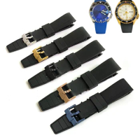 MOD 22mm Silicone Watch Strap Curved End Band Sport For Seiko SKX007 SRPD Steel Buckle Black Blue Red Green Watch Bracelet Parts