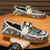 Kasut Slip-on Lelaki, Jenama Fesyen Musim Panas Gommino, Bahan Kanvas, Bernafas, Tapak Lembut, Seles