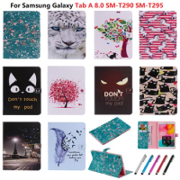For Samsung Galaxy Tab A8 A 8 Case 2019 SM T290 T295 Case PU Leather Cover for Funda Tablet Samsung Galaxy Tab A 8 inch Shell