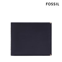 FOSSIL Westover 真皮帶翻轉證件格皮夾-藍色 ML4583545