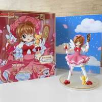Bandai Original Shf Cardcaptor Sakura Anime Figure Kinomoto Sakura Action Figure Toys For Gift Collectible Model Christmas