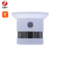2024 CE 14604 Tuya Zigbee Smoke Fire Alarm Detector Photoeletric Smoke Sensor Builtin CR123 Lithium Battery