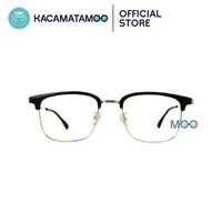 KACAMATAMOO Frame Kacamata Square DAXON SQ-T 7301 Unisex | Titanium TR90 Half Frame Ringan Stylish G