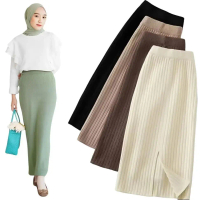 Rok Spans Kekinian Korean Rok Knit Rajut Skirt Premium Termurah Wanita Panjang Tebal Bawahan