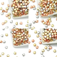 100-400pcs Gold Color Beads 4mm 6mm CCB Cube crown Heart Pendant Star Spacer Loose Beads for Love Jewelry Making Bracelets DIY S