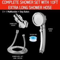 Bathroom Stainless Steel Shower Set Household Multifunctional 3 In 1 High Pressure Shower Head Hand Shower Complete Shower Set