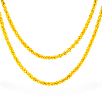 【福西珠寶】黃金項鍊 珍珠桂花項鍊 1.6尺(金重5.37錢+-0.03錢)