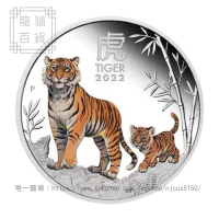 澳大利亞紀念幣 虎年幣牛年豬年動物彩色鍍銀幣生肖硬幣
