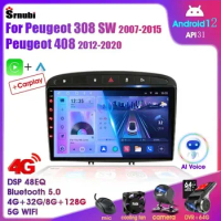 9 » Écran tactile GPS Autoradio Auto Stéréo Pour Peugeot 308 308sw 2016 -  2018 Android Car Multimedia Player Dsp Carplay 2din No Dvd
