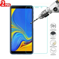 2pcs Tempered Glass For Samsung Galaxy A7 2018 A9 A6 A8 J6 J4 Plus Screen Protector Protective Glass on Samsung A7 2018 glass