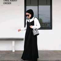 Yoona Overall Dress by Nonaluna / Korean Dress / Outer Inner Overall / Maxi Dress Tanpa Lengang / Lo