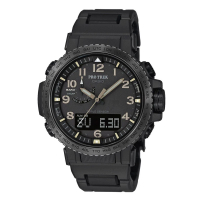 【CASIO 卡西歐】PRO TREK 登山錶系列/高度溫度氣壓方位偵測/6局電波接收/47mm/消光黑(PRW-50FC-1D)