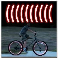 10pcs Adhesive Reflective Tape Cycling Safety Warning Sticker Bike Reflector Tape Strip for Car Bicycle Motorcycle Scooter