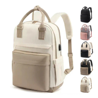【Rosse Bags】時尚耐用通勤旅行15吋筆電後背包(現+預 黑色／米色／粉色／黑米色／黑棕色)