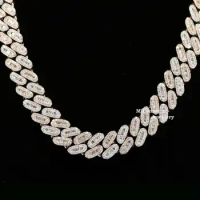 New Designed 27.12 Carat Moissanite Hip Hop Cuban Chain 18" Inch with 14k Gold Metal Chain for Sale by Exporters