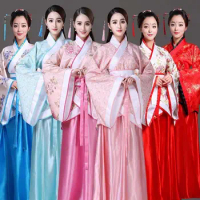 Chinese Hanfu Women Colors Hanfu Traditional Dress Han Tang Dynasty Performance Cosplay Costume Princess Guifei Clothing