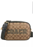 Coach Coach Jamie Camera Bag In Signature Canvas With Varsity Motif - Brown/Amazon Green