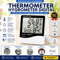 Thermometer Termometer LCD Hygrometer Digital HTC-2 Alat Ukur Pengukur Suhu Kelembaban Ruangan Ruang