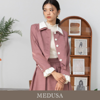 現貨【MEDUSA 曼度莎】學院風 白領拼接西裝外套（M-XL）｜女外套 西裝外套