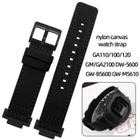 Modified men‘s nylon canvas watch strap For Casio G-SHOCK GA110/100/120 GM/GA2100 DW-5600 GW-B5600 GW-M5610 DIY sports watchband
