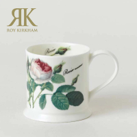 【英國ROY KIRKHAM】Redoute Rose 浪漫淺玫瑰系列320ml骨瓷寬底馬克杯(英國製造進口)