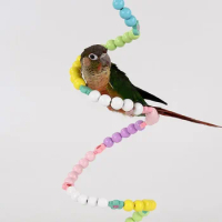 Macaron Parrot Toy Swinging Cloud Ladder Climbing Rope Ladder Climbing Stair Suspension Bridge Slide Biting Bird Toy Set